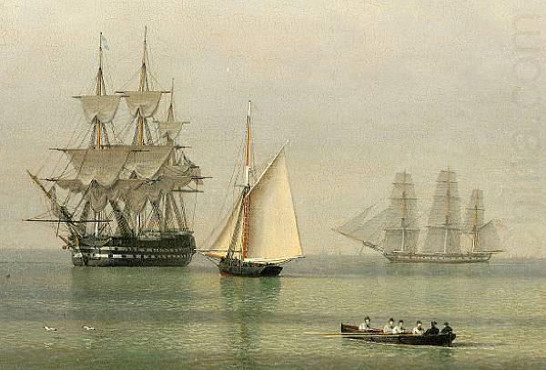Warships on a calm sea, John ward of hull